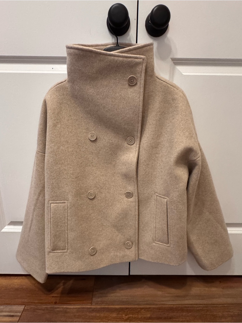 NA-KD - Women's Double-Breasted Wool Coat Jacket - Beige size 34